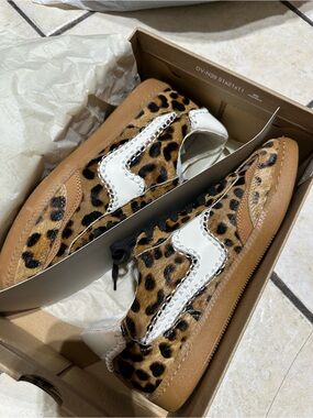 Dolce Vita Leopard Print Sneakers with White & Tan Accents